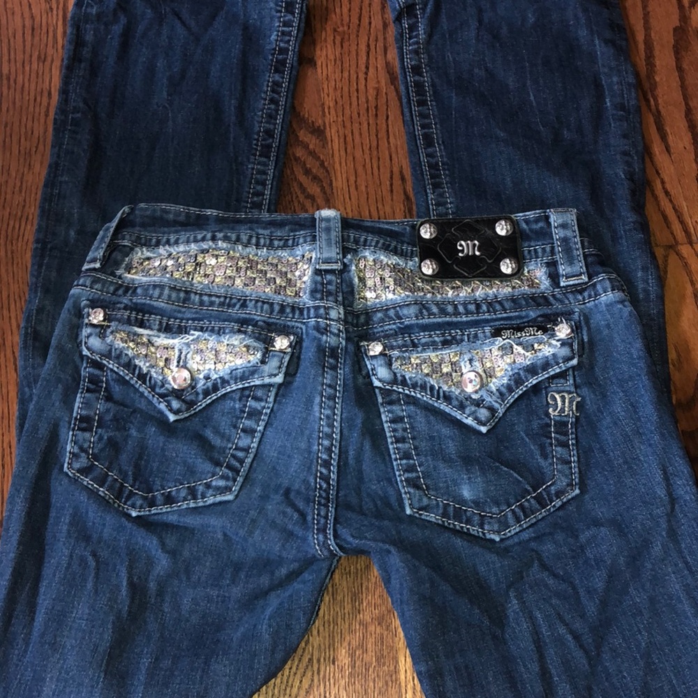 Miss Me sequined boot cut jeans